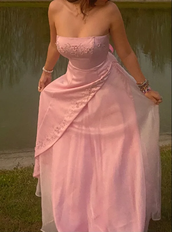 Formal Clothing For Women Pink Strapless Long Prom Dress Formal Evening Gown     S5669