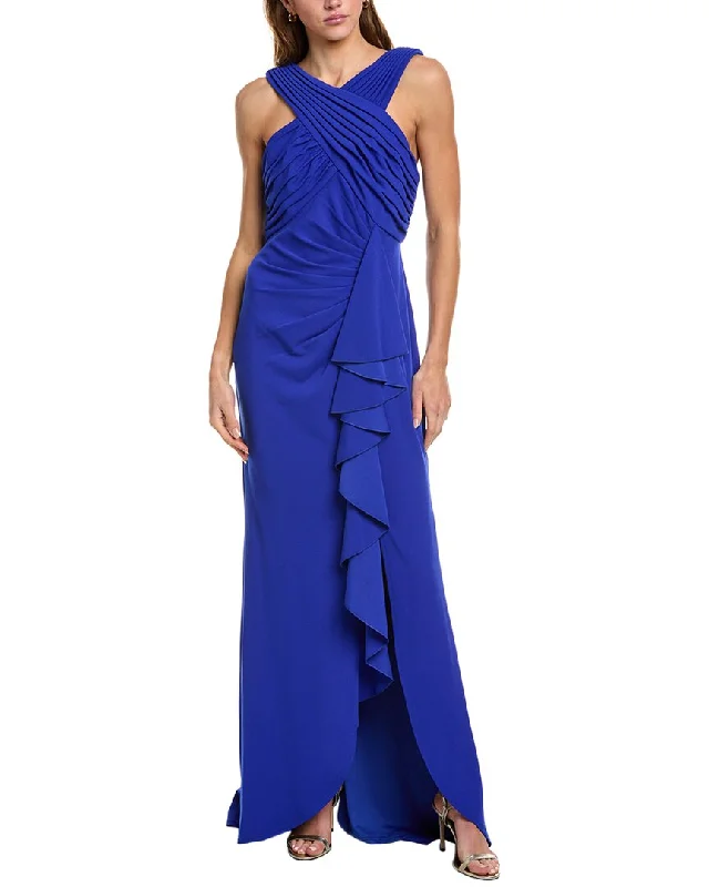 Women's Stylish Vacation Attire Tadashi Shoji Solid Gown