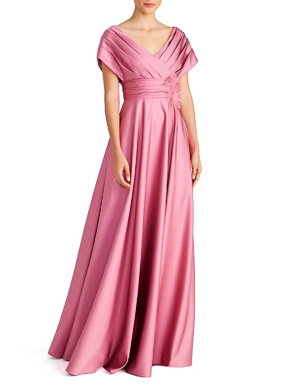 Women's Professional Garments Cecelia Draped A Line Gown In Vintage Primrose