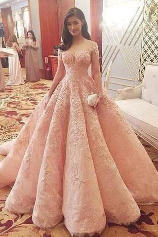 Women's Trendy Clothes Blush Pink Evening Dress New Fashion Gorgeous Sweet 16 Gowns pink long Quinceanera Dresses