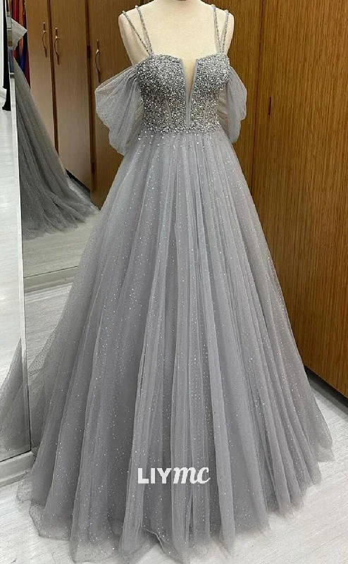 High-Quality Women's Fashion Dresses LP2242 - Cocktail Dress Off-Shoulder Appliques Beaded A-Line Ball Gown Prom Dress