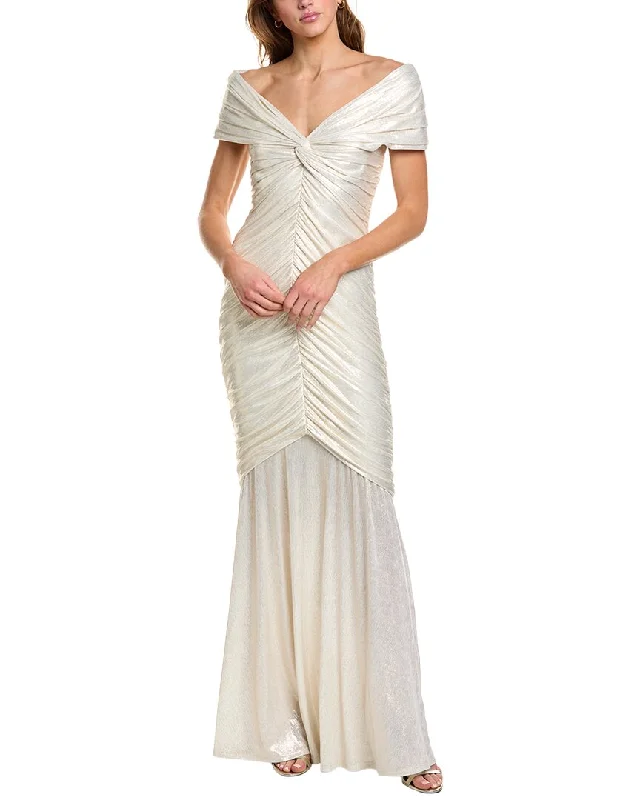 Women's Elegant Evening Attire Tadashi Shoji Solid Gown