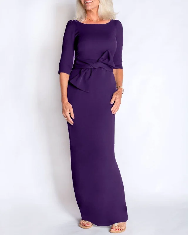 Women's Trendy Apparel The Jackie Gown Ii In Eggplant