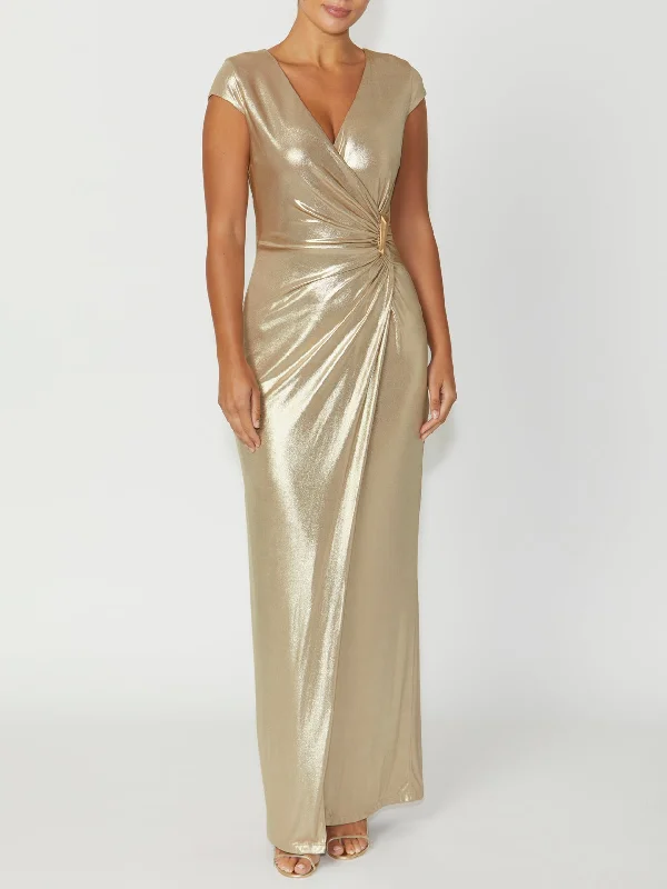 Women's Professional Outfit Myrah Gold Jersey Gown