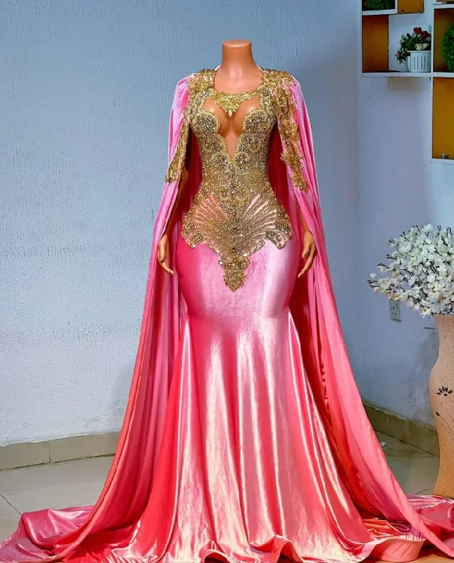 Chic Women's Clothing for Date Nights African prom dress, unique prom dress, luxury mermaid prom dress and cape, velvet evening gown, birthday photoshoot gown, dinner party gown