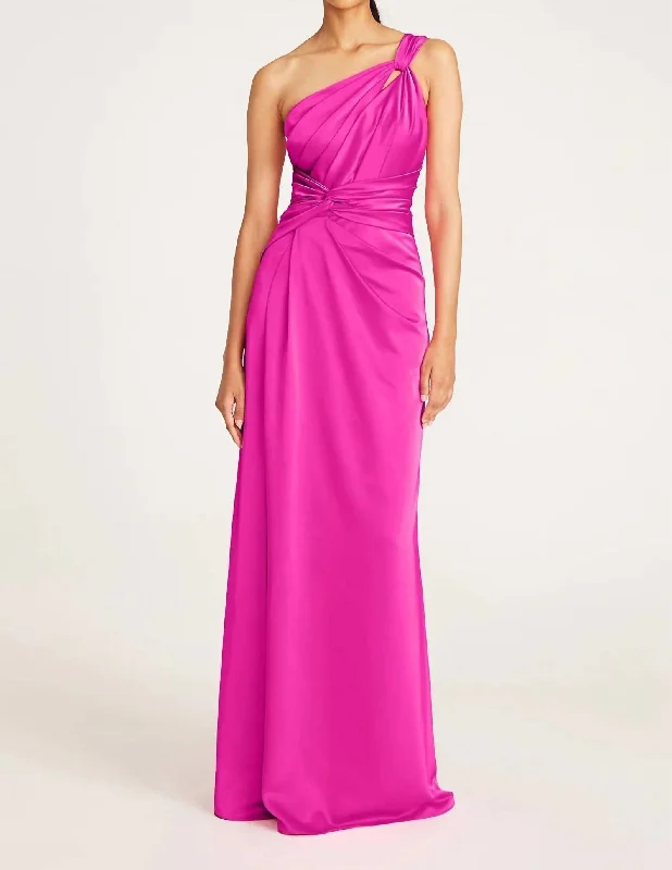 Women's Resort Garments Gloria Twist A Line Gown In Zinnia