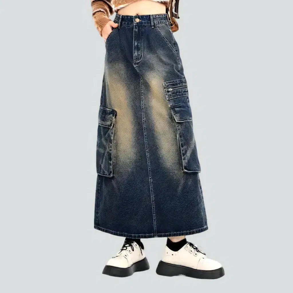 Clothing For Women Voluminous long denim skirt
 for ladies