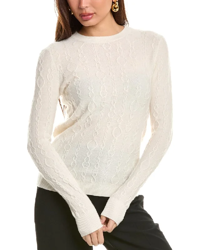 Women's Vacation Clothes Bruno Magli Cable Crewneck Cashmere Sweater