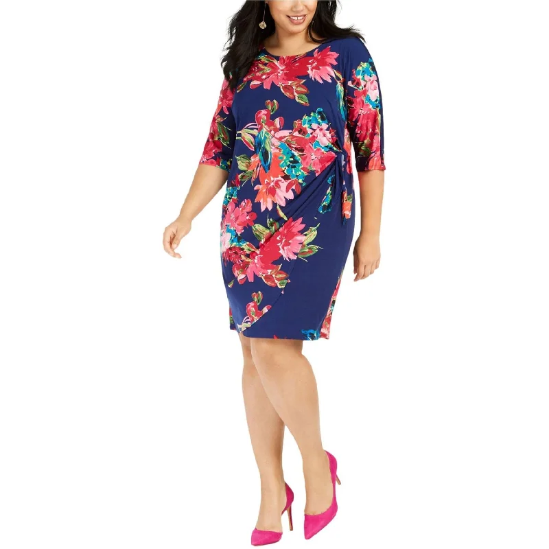 Casual Chic for Women Signature by Robbie Bee Womens Floral Shift Dress, Multicoloured, 2X