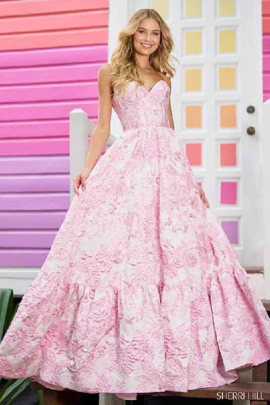 Clothing Store Sherri Hill 56055 - Floral Sweetheart Ballgown