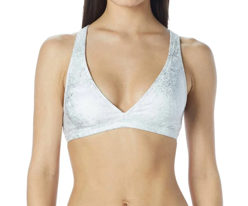 Sale On Clothing Deluxe Strappy Back Triangle Bikini Top In Cmv White