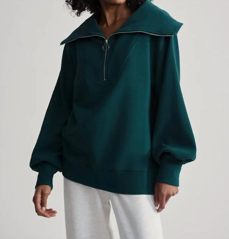 Chic Clothes For Women Vine Half Zip Pullover In Conifer