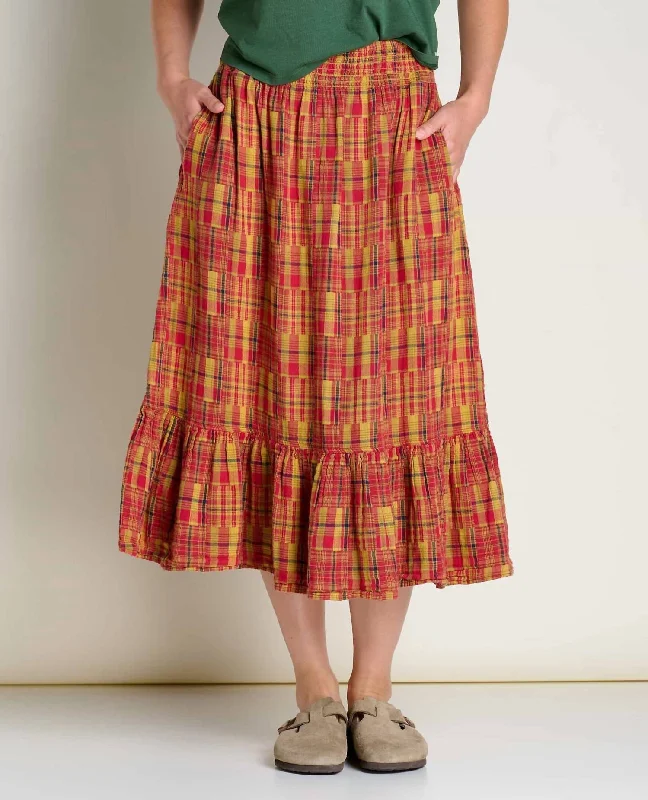 Women's Vacation Outfit Set Cipher Midi Skirt In Cinnabar