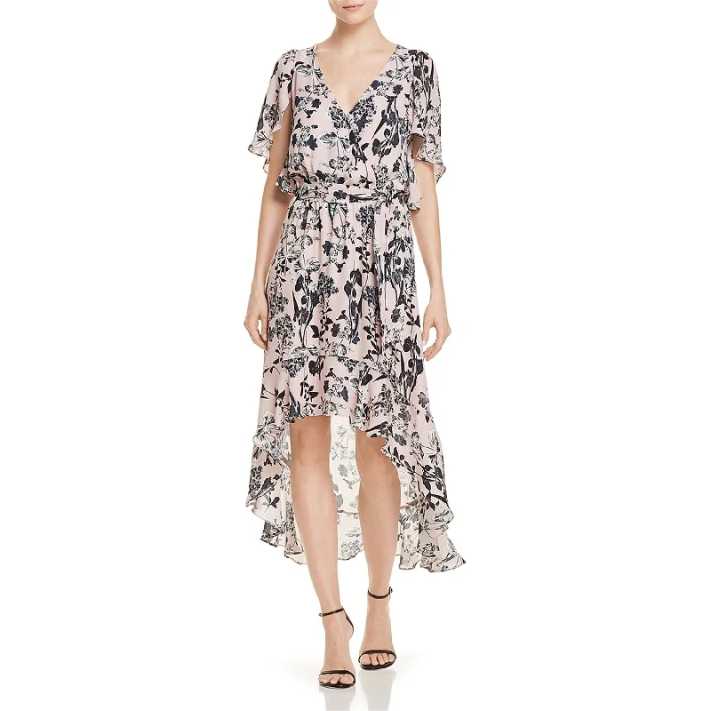 Affordable Online Boutiques Parker Womens Demi Floral A-line High-Low Dress, Pink, Medium