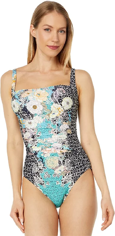 Comfortable Lounge Clothing Johnny Was Women Mila Ruched One-Piece Multi Color One Piece Swimsuit