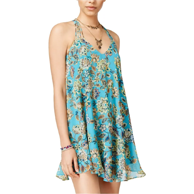 Women's Clothing Brands Speechless Womens Floral Shift Dress, Blue, X-Small