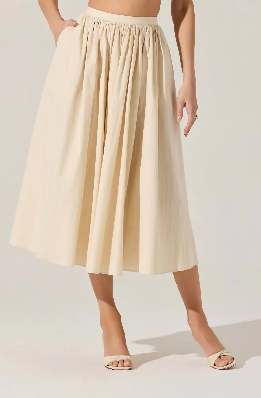 Formal Garments For Women Attwell Midi Skirt In Cream