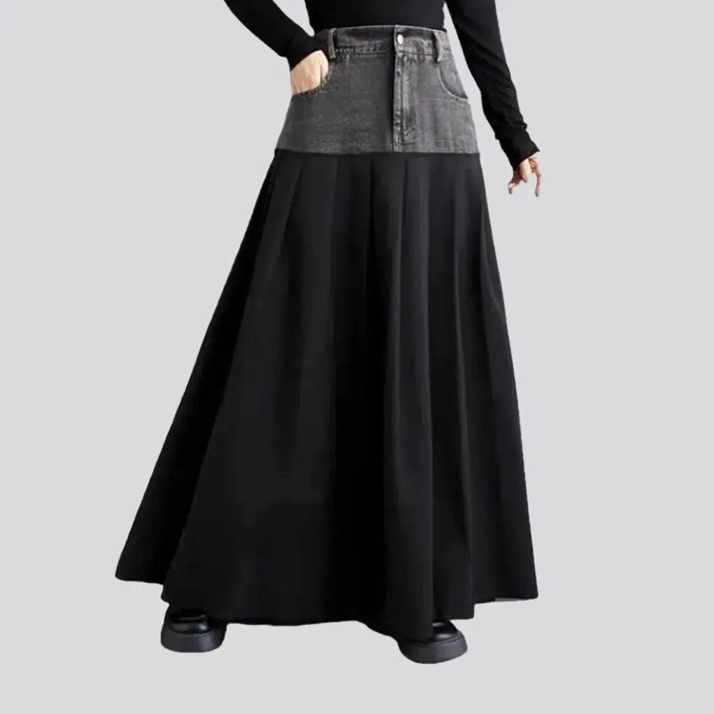 Women's Everyday Clothes A-line long jean skirt for ladies