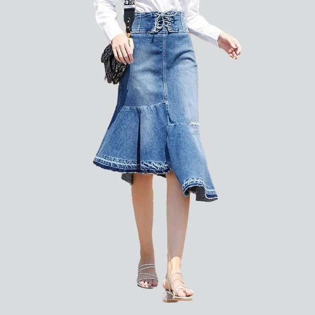 Best Online Clothing Boutiques Asymmetric mermaid women's jeans skirt