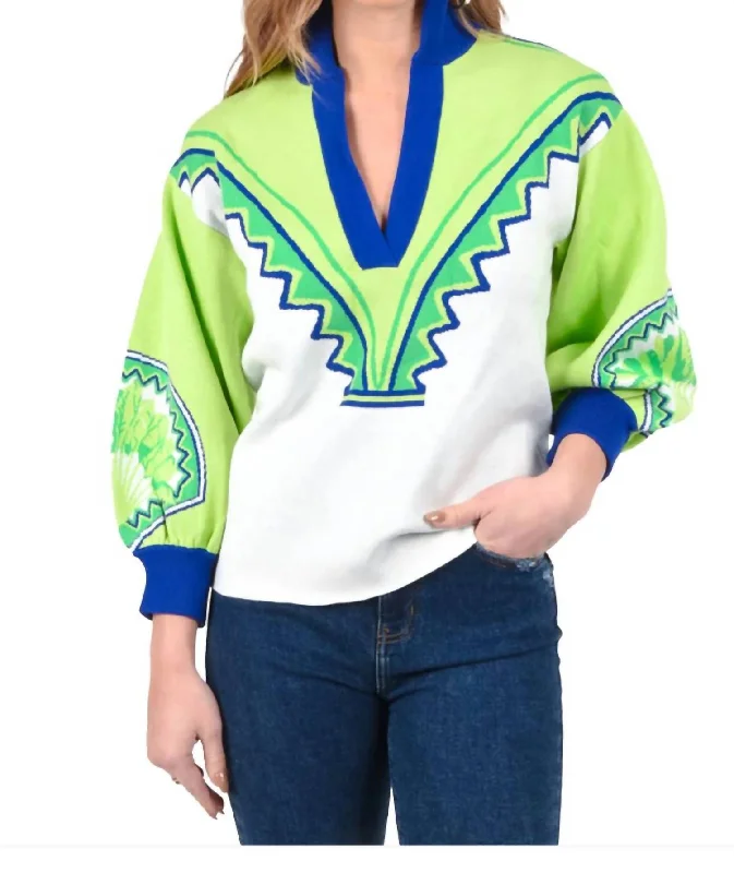 Women's Transitional Clothes Lolli Sweater In Deco Palm