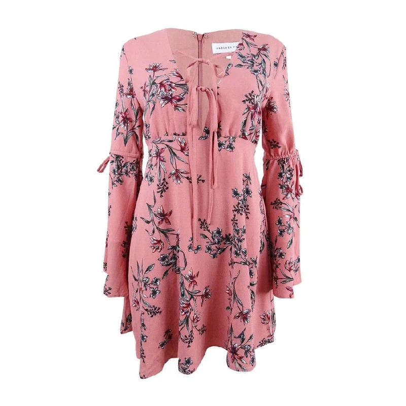 Women's Clothing With Trendy Designs Endless Rose Women's Floral-Print Bell-Sleeve Dress