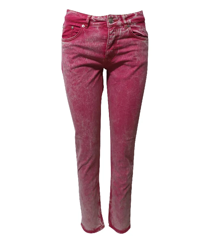 Modern Women's Outfit Ganni Washed Jeans in Pink Cotton