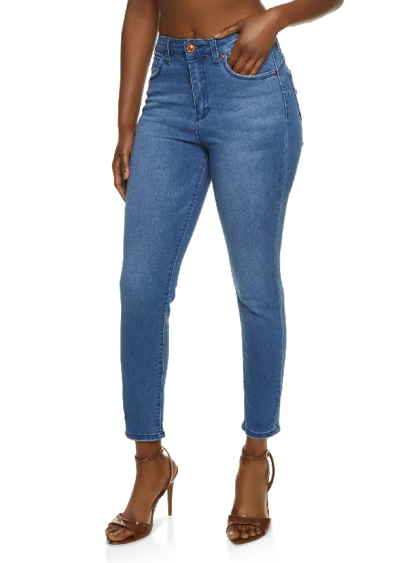 Formal Clothing For Women WAX Solid High Waisted Skinny Jeans