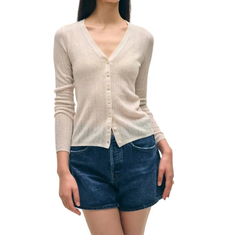 Charming Women's Holiday Apparel Linen Gauze Variegated Ribbed Cardi Top In Calico