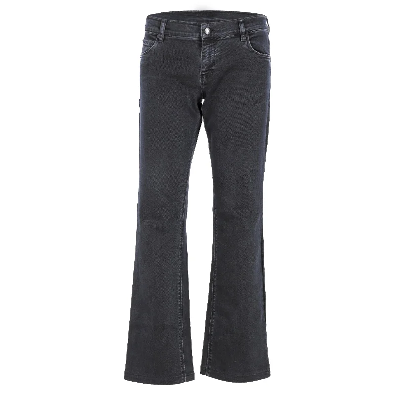 Women's Fashion Clothing Prada Boot-Cut Jeans in Grey Cotton Denim