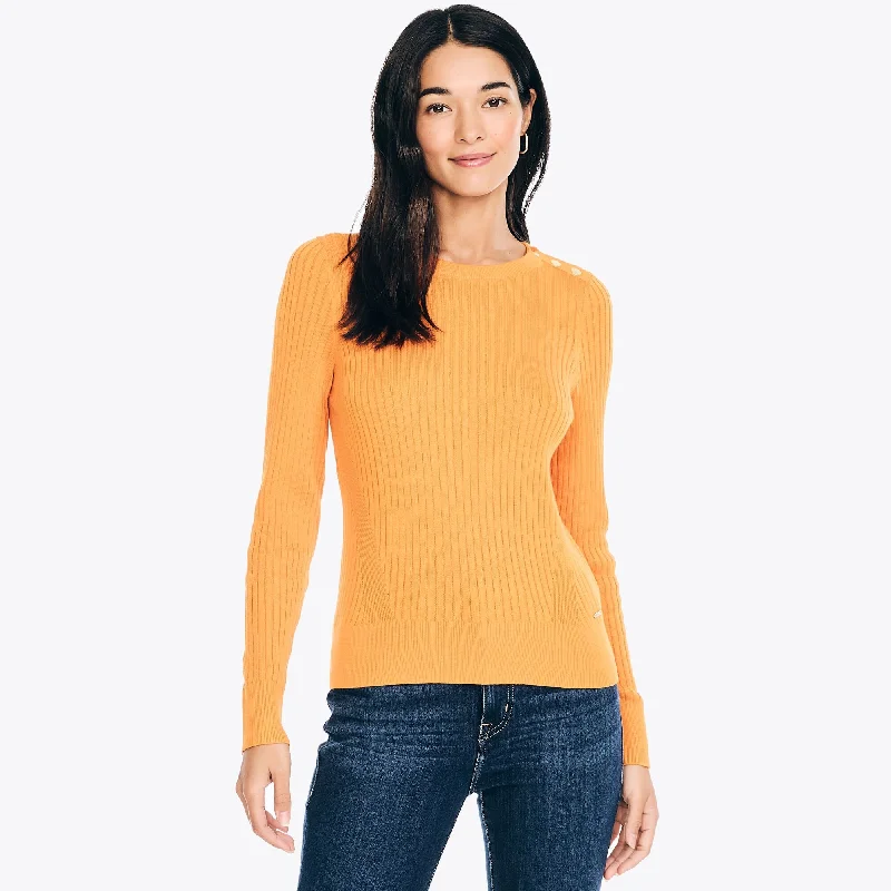 End of Season Sale Nautica Womens Sustainably Crafted Rib-Knit Crewneck Sweater