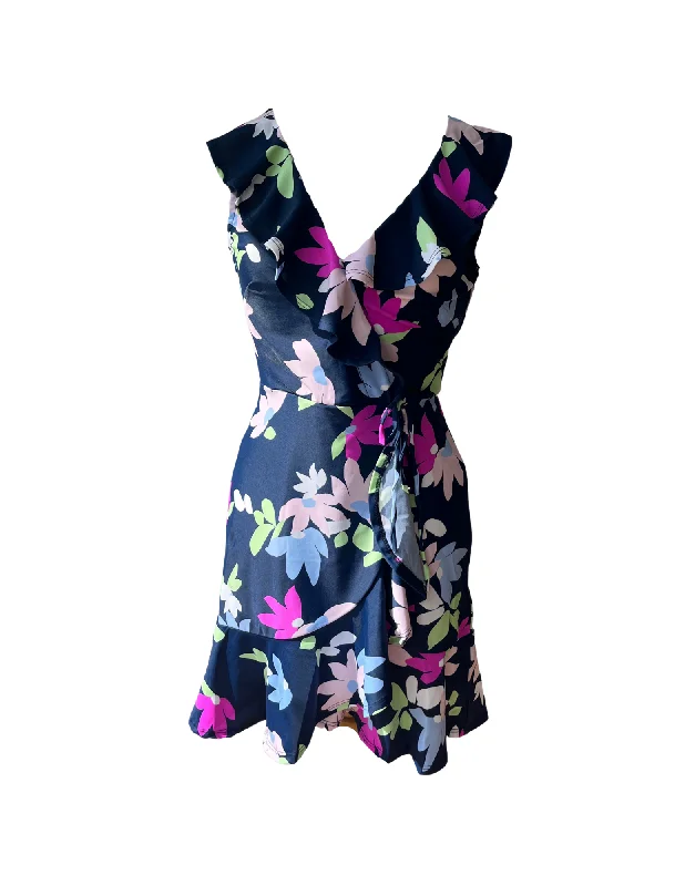 Women's Party Clothes Naples Faux Wrap Dress Falling Floral