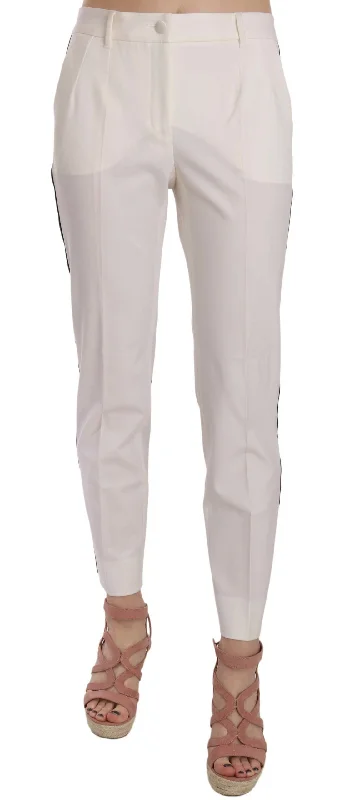 New Arrival Discounts Dolce & Gabbana Elegant  Stripe Wool Tape Women's Trousers