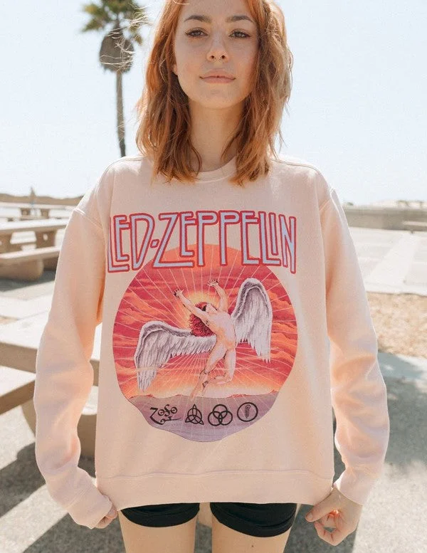 Women Wear Online Led Zeppelin Pink Sweatshirt