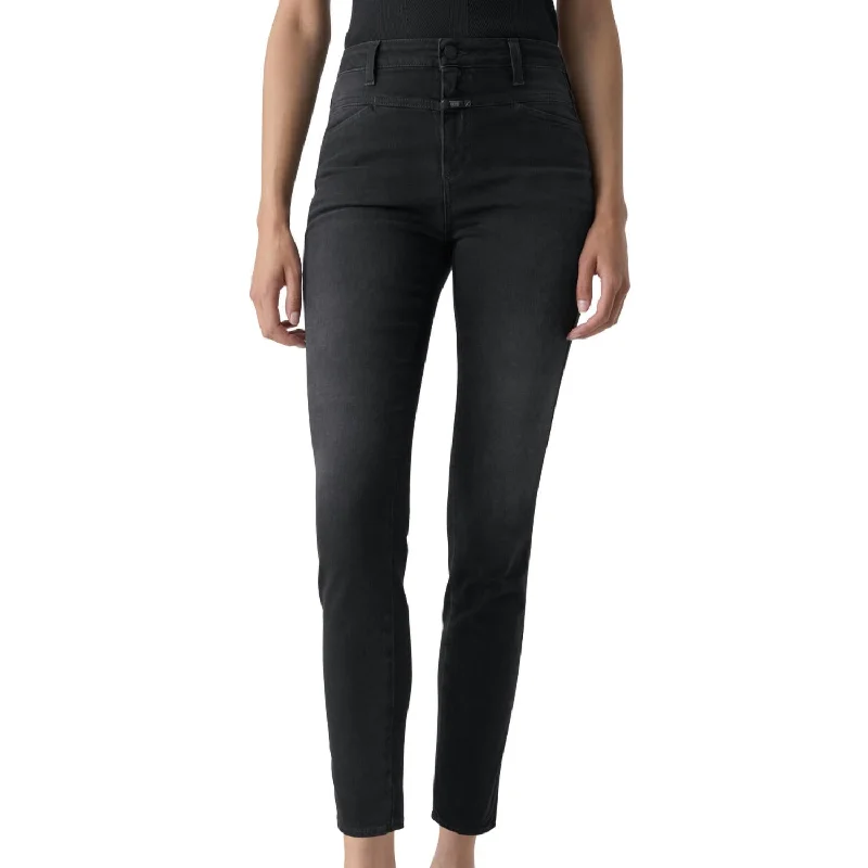 Sale On Clothing A Better Blue Skinny Pusher Jean In Dark Grey