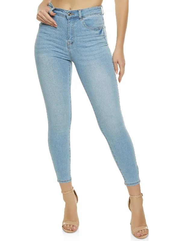 Women's Holiday Clothing WAX High Rise Solid Cropped Skinny Jeans