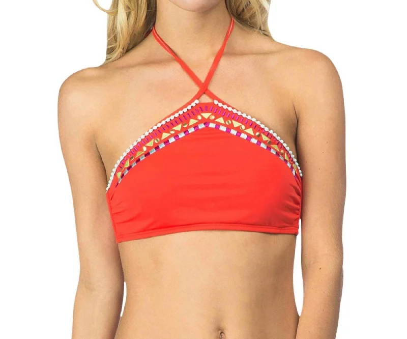 Flash Discount Embroidered Triangle Bikini Top In Bik Bright Eyed Girl