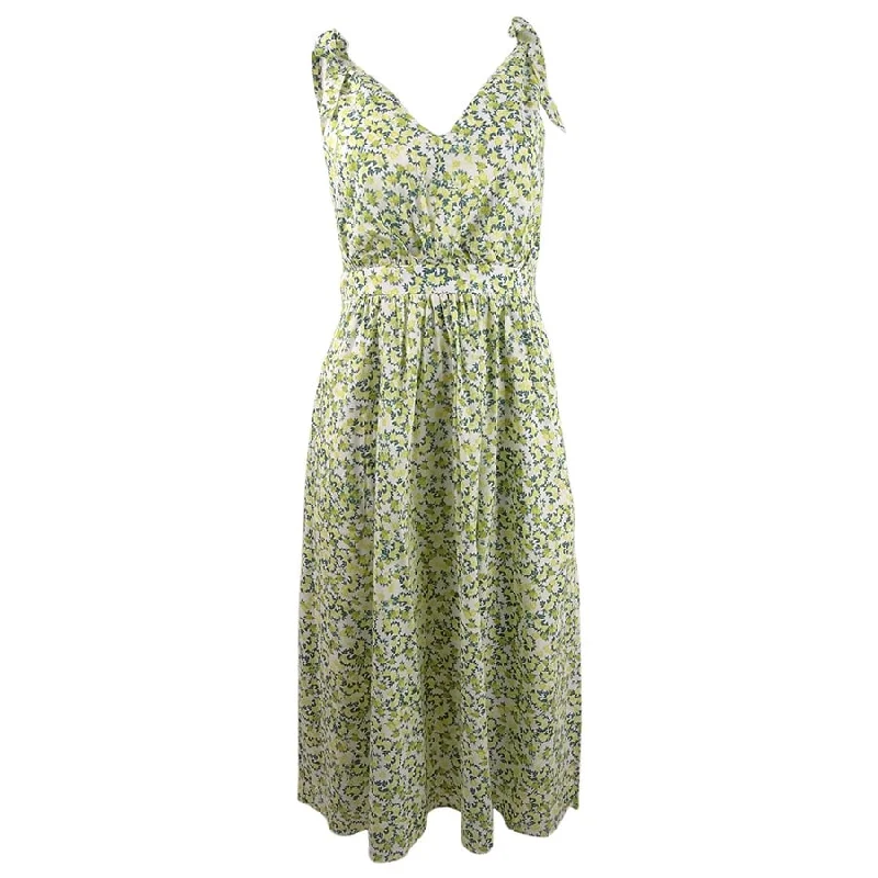 Vintage Clothing For Women Calvin Klein Women’s Ditsy Floral-Print Midi Dress