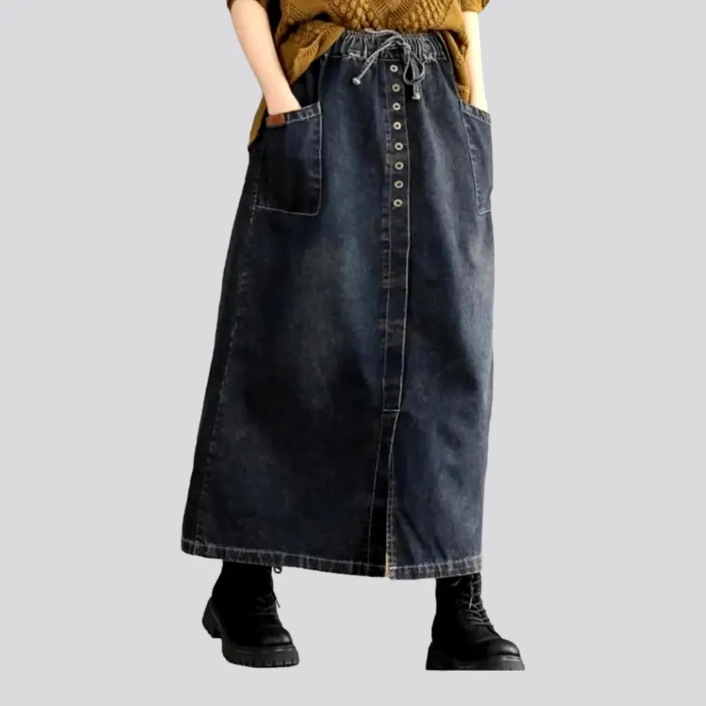 New Arrival Discounts High-waist front-slit jean skirt for ladies