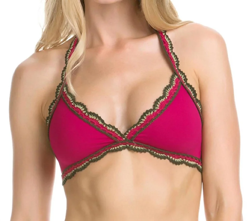 Clothes Women Medina Crochet Halter Bikini Top (Up To D-Cup) In Raspberry