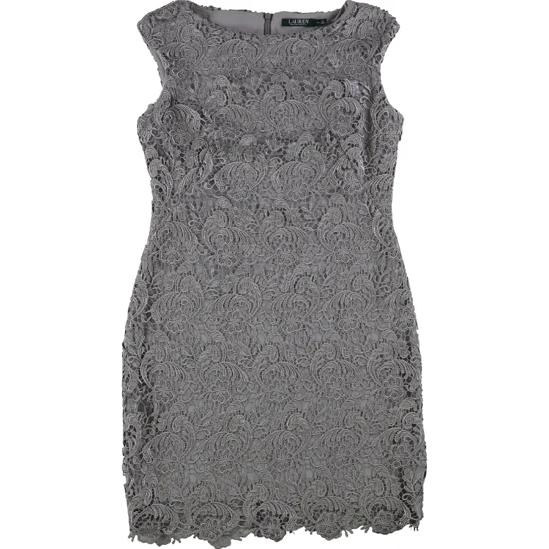 Affordable Women's Clothing Online Ralph Lauren Womens Floral A-line Dress, Grey, 10