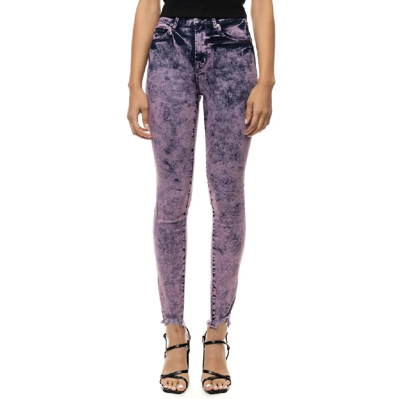 Modern Women's Outfit High Rise Super Skinny Over Dyed Jeans - Retro Violet