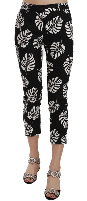 Weekend Sale Dolce & Gabbana Elegant Skinny Capri With Palm Women's Print