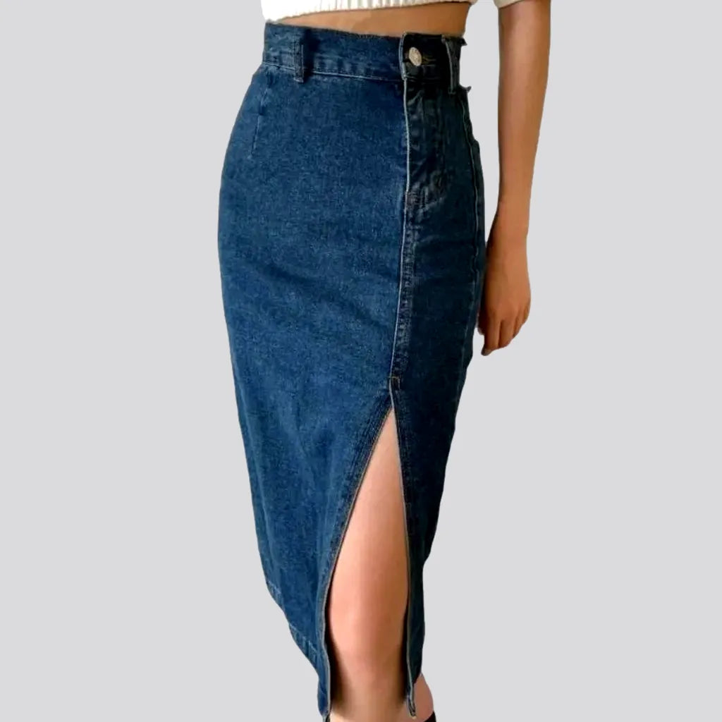 Women's Holiday Clothing Medium-wash denim skirt
 for women