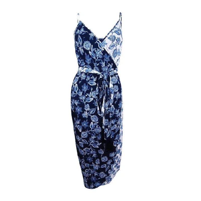 Women's Formal Event Clothing Rachel Roy Women's Floral-Print Wrap Slip Midi Dress