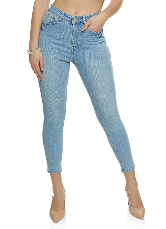 High-Fashion Women's Clothing WAX Whiskered Cropped Skinny Jeans