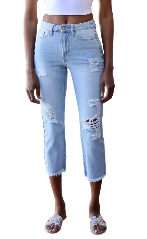 Online Boutique Clothing Angela Straight Jean In Light Wash