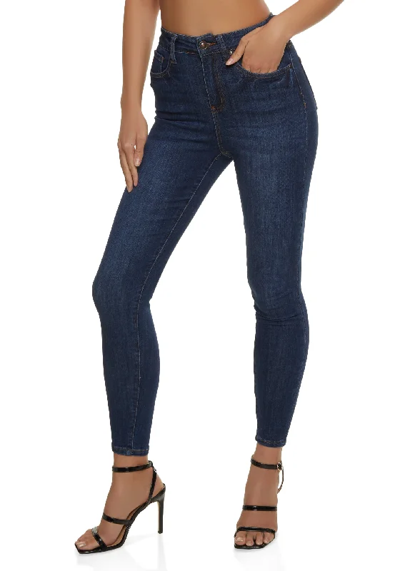 Plus-Size Women's Clothing WAX Whiskered Skinny Ankle Jeans