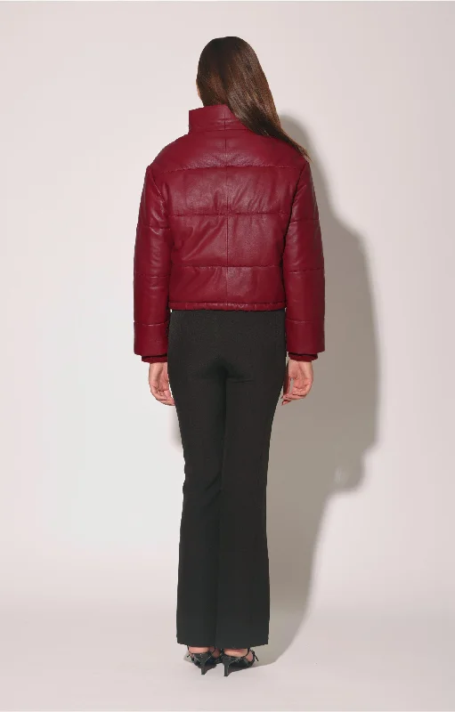 Women's Evening Outfit Jesse Jacket, Garnet - Leather