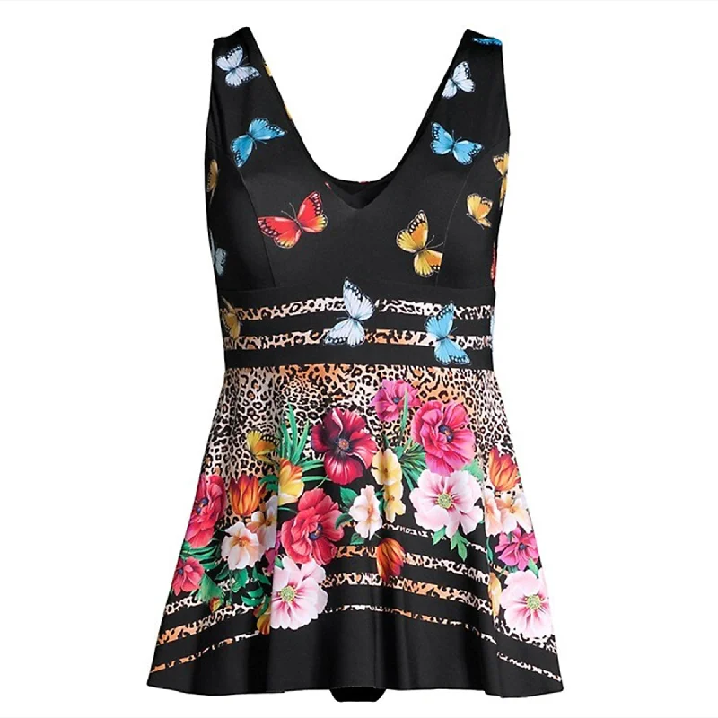 Women's Active Clothing Johnny Was Women's Mari Skirted One Piece Butterfly Floral Swimsuit