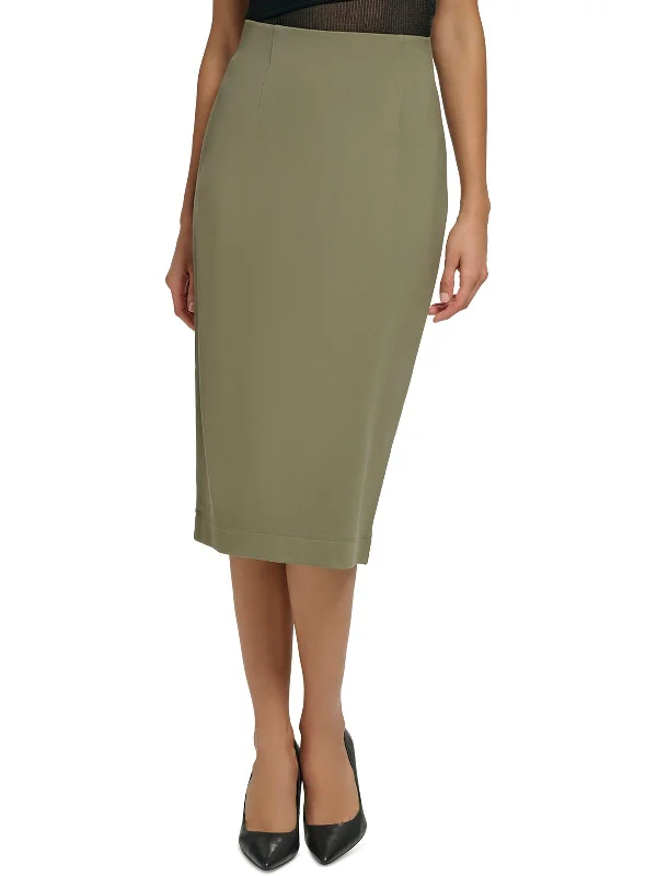 Affordable Women's Clothing Womens Knee Length Split Hem Pencil Skirt